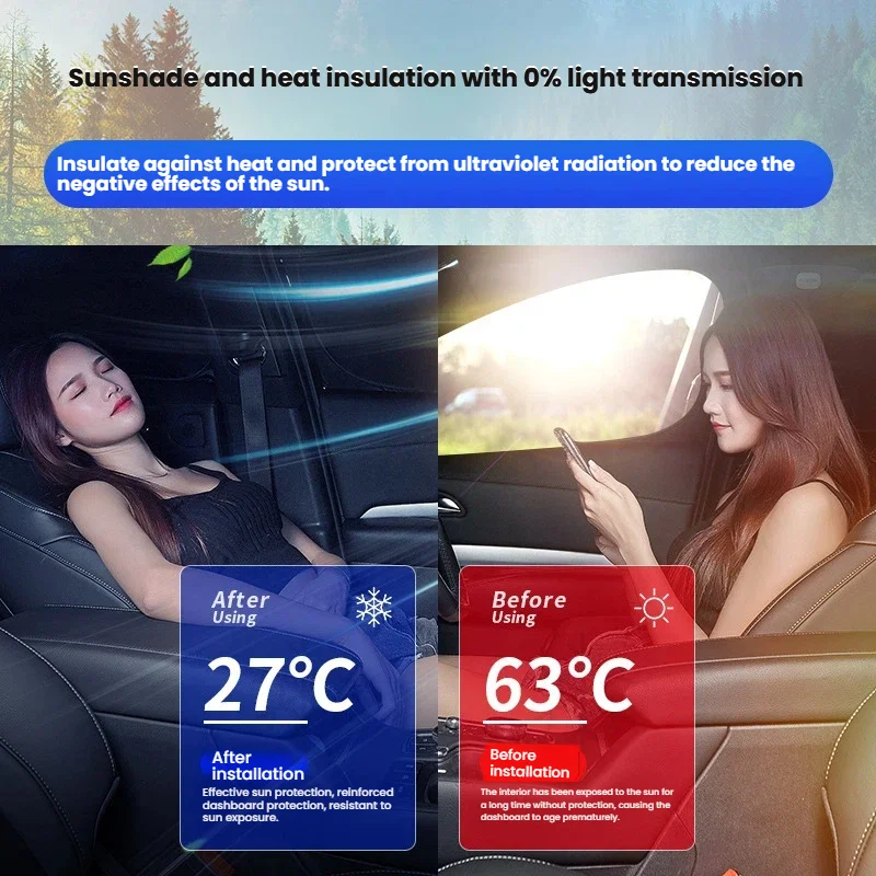 2007-2015 For Honda Stream Front Windshield Sunshade Magnetic Mesh UV Block Custom Fit Car Sun Shade Curtain