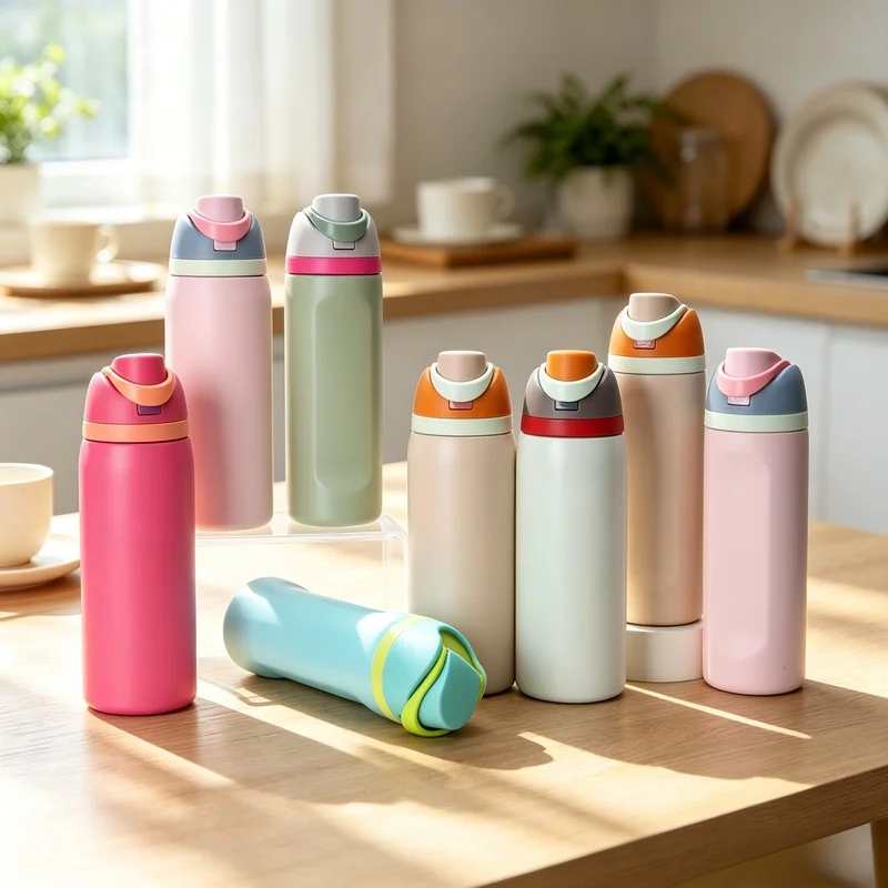 Spot Goods 19/24/32oz Thermos Cup Fruit Mug Kids Straw Cup Vacuum Flasks Stainless Steel Travel Thermal Water Bottles