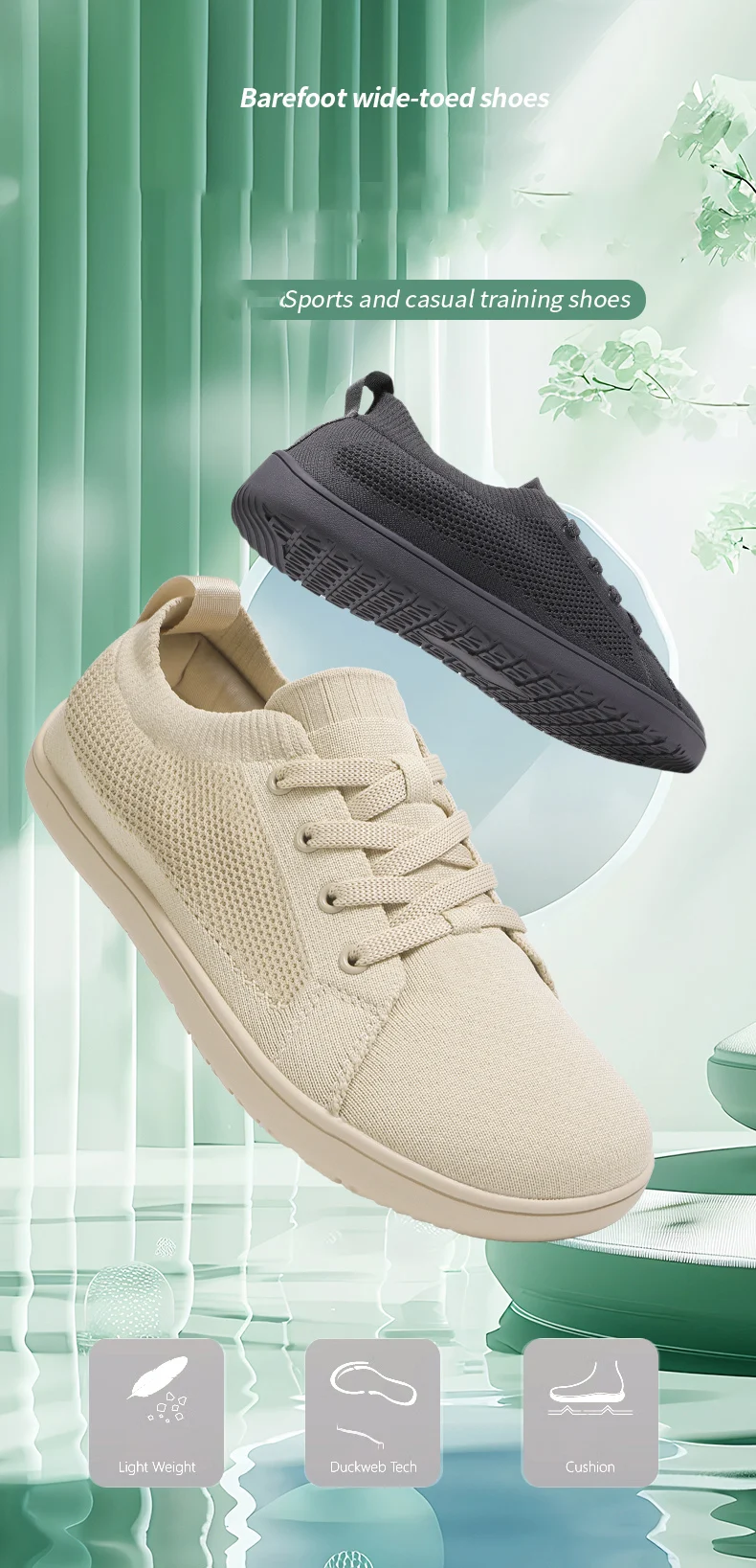 Weitzeige Schuhe Herren Zero Drop Minimalistische Mode Einfache Casual Sneaker Barfußschuhe Damen Joggingschuhe Mesh Wanderschuhe – Detail 2
