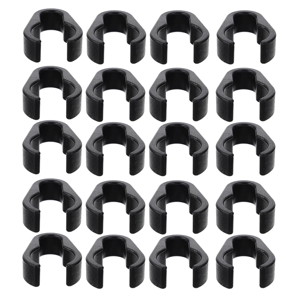 

50 Pcs Microphone Bracket Accessories Clip Clamp Cable for Pole Stand Cord Plastic Longlasting Installation Versatile