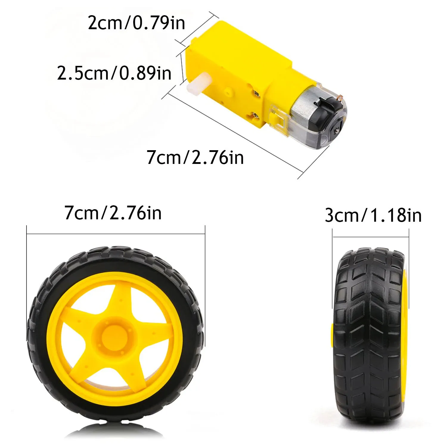 TT Motor 130motor Smart Car Robot Gear Motor tire for Arduino DC3V-6V DC Gear Motor Intelligent Car Chassis Four Drive Car Hot