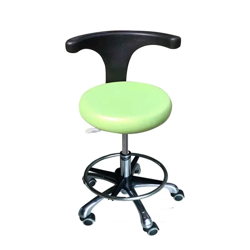 Dental Assistant Stool Chair for Dentist Nurse Doctor Surgical Use with 360 Degree Rotation Armrest PU Leather Medical Exam