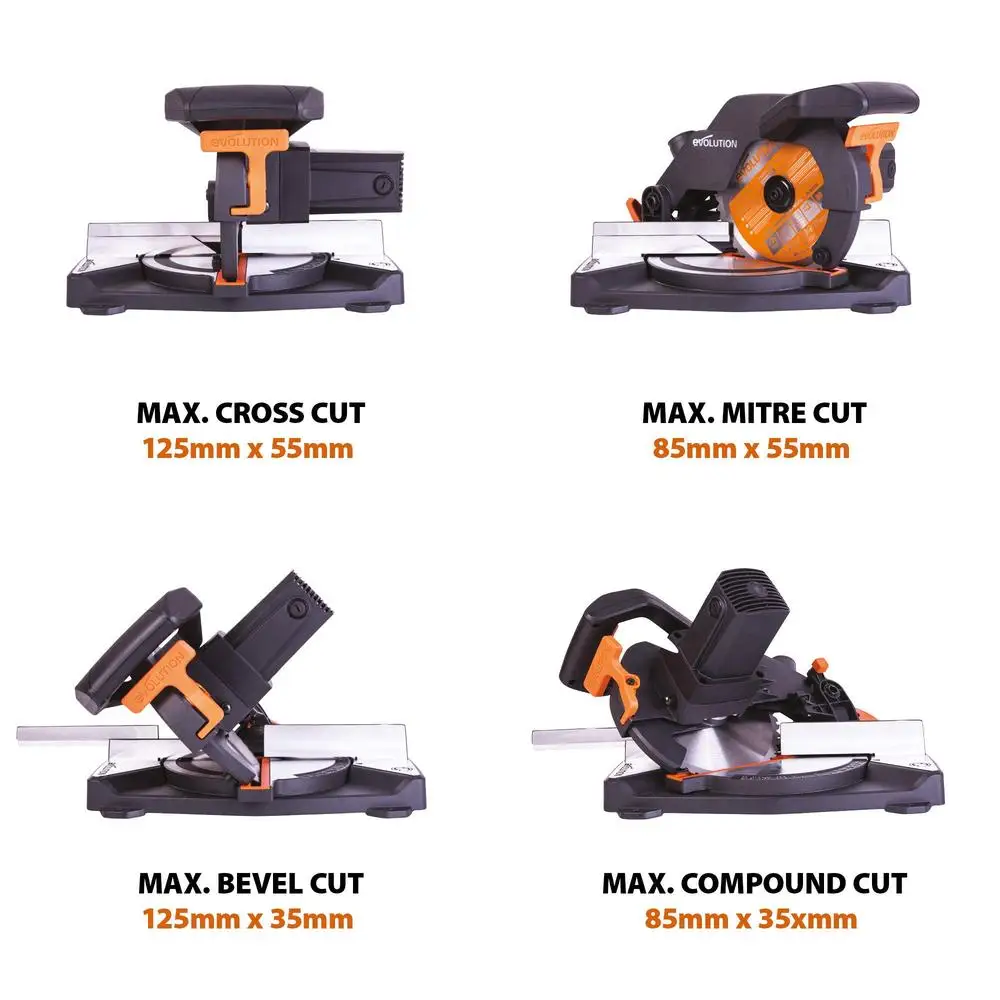 Verbund-Gehrungssäge, 8-1/4 Zoll, Multi-Material-Schneiden, TCT-Klinge im Lieferumfang enthalten, genaue Winkel, 0–45 Grad abgeschrägte 1200-W-Hi-Torque-Motor