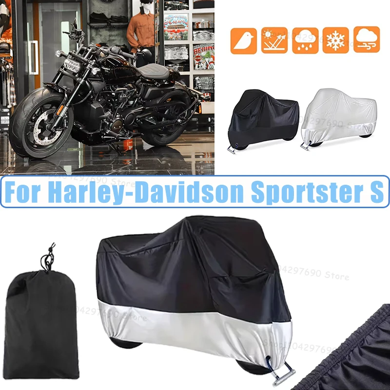 210D Oxford Motorcycle Cover Waterproof All Season UV Protection For Harley Sportster S Anti-Tear Windproof Motorbike Cover