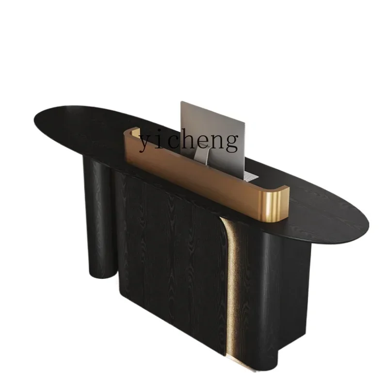 

Beauty Salon Reception Desk Company Front Desk Black Entry Lux Women's Clothing Shop Cashier