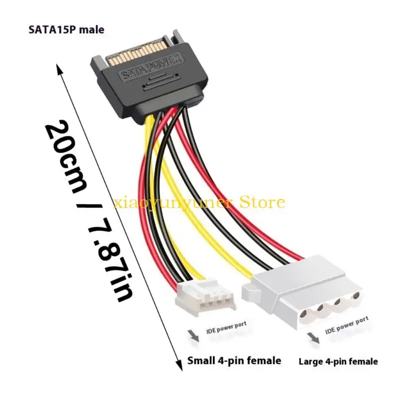 P9JB SATAS universal ke kabel konverter daya IDE dengan panjang fleksibel 20cm untuk proyek DIY PC