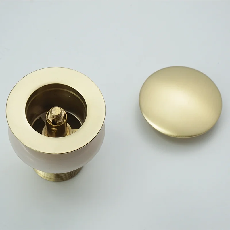 Brass Drain Black/White/Chrome Plated/Gold/Bronze/Grey Bathroom Basin Push Down Pop-Up Drain With/Without Overflow Hole Design