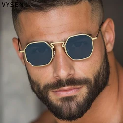 Small Frame Polygon Metal Square Punk Sunglasses Men 2026 Luxury Brand Vintage Sun Glasses Male Fashion Outdoor Eyewear UV400