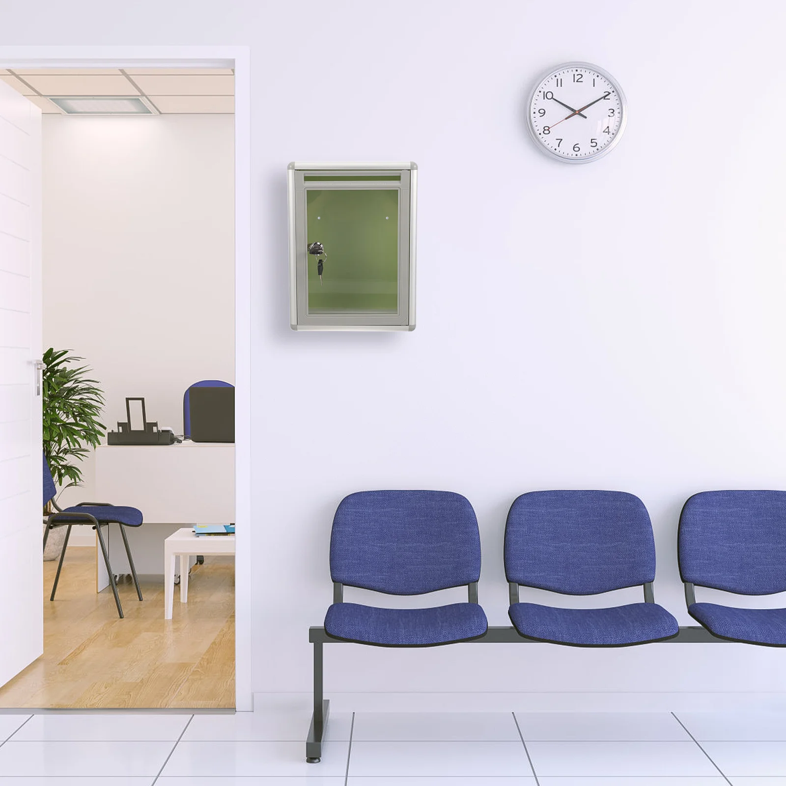 

1Pcs Transparent Aluminium Alloy Post Box Wall Mounted Letter Box Suggestion Complaint Case for Home Office Secure Mail