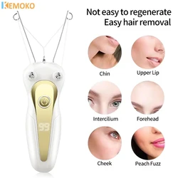 Electric Body Hair Remover Women Cotton Thread Epilator Leg Arm Shaver Razor Lady Beauty Neck Hair Epilator with LCD Display