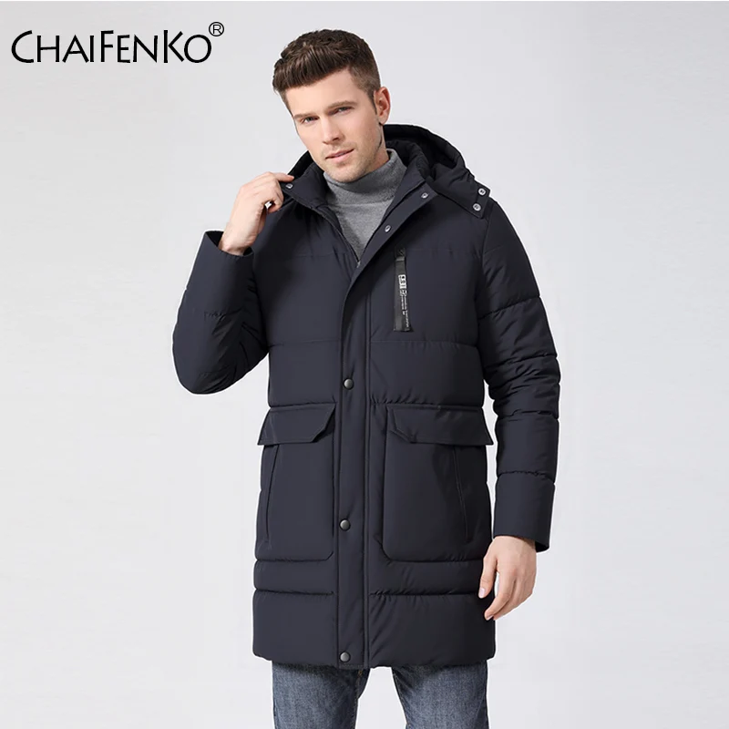 New Fashion Casual Removable Hat Men Coat Winter Fleece Comfort Thickening Solid Parka Outdoors Windproof Keep Warm Jacket Men
