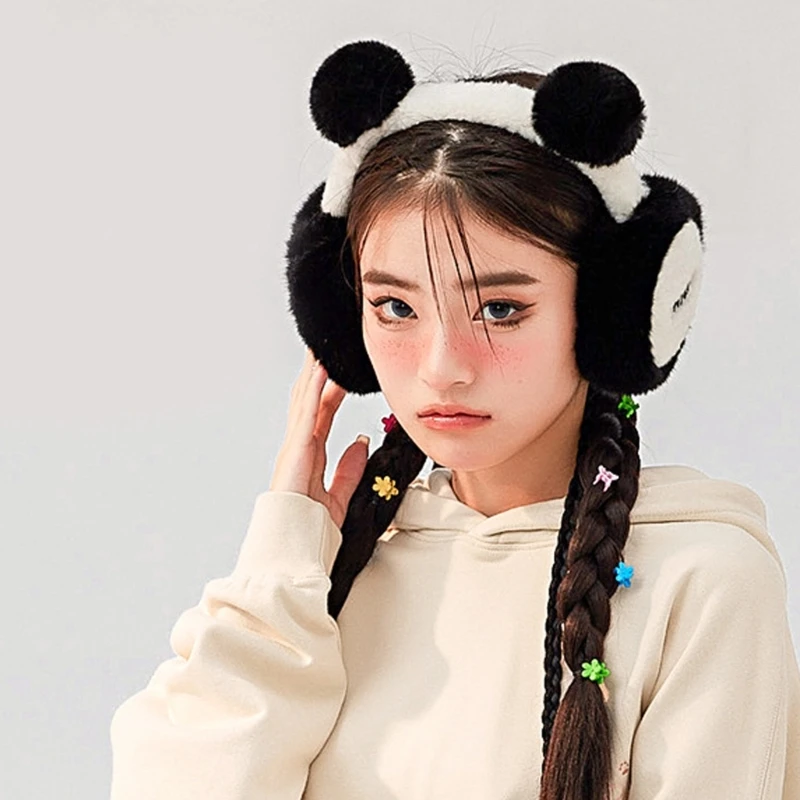 Panda Ear Muffs Earflap Foldable Panda Ear Warmer Panda Earmuffs Ear Cover Drop shipping