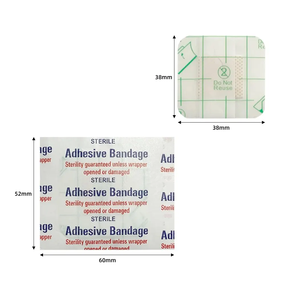 CARBOU 50PCS 38*38mm adesivo protettivo per bendaggio adesivo impermeabile con cerotto quadrato in PU trasparente