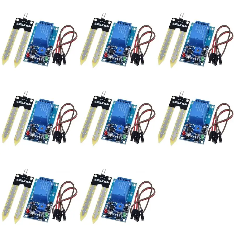 

【NEWLY】8X DC 12V Soil Moisture Sensor Relay Control Module Automatic Watering Of The Humidity Starting Switch