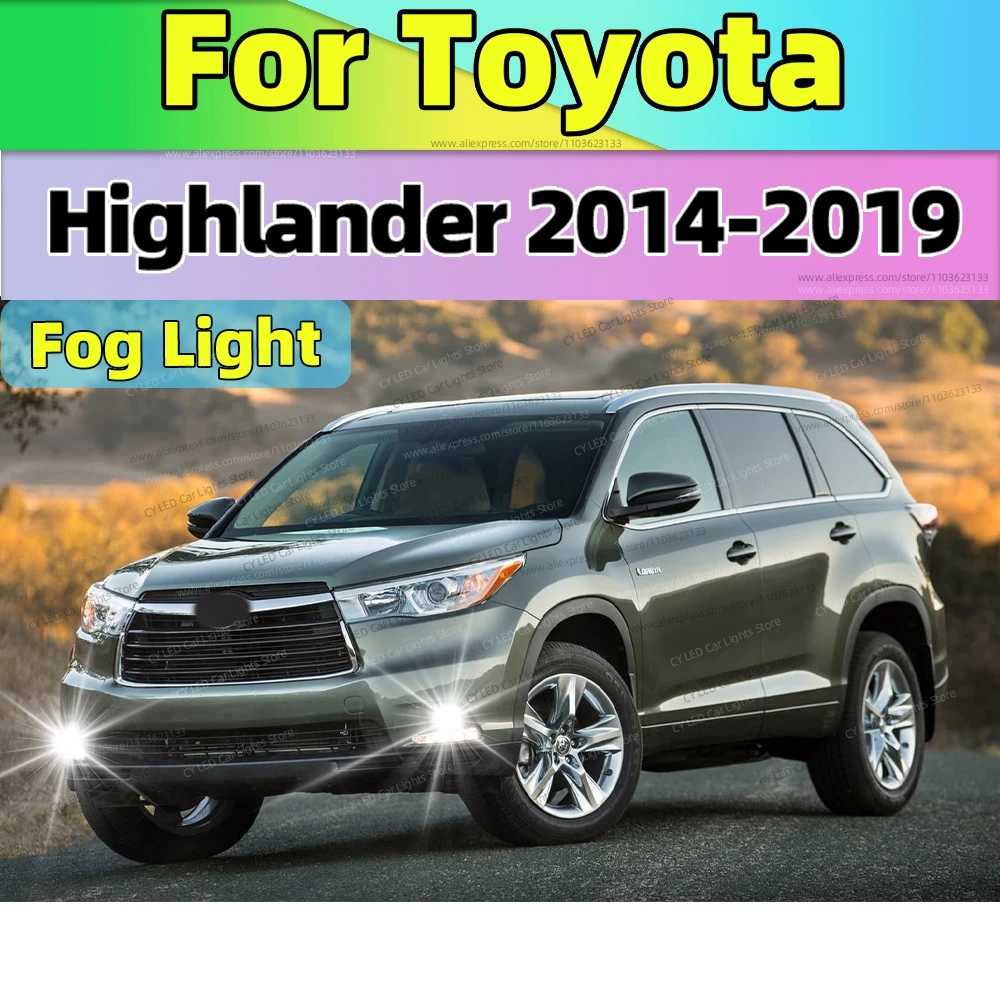 

2Pcs 6000K LED Fog Lamp Car Fog Light Front Bulb 20000LM Ultra Bright For Toyota Highlander 2014 2015 2016 2017 2018 2019