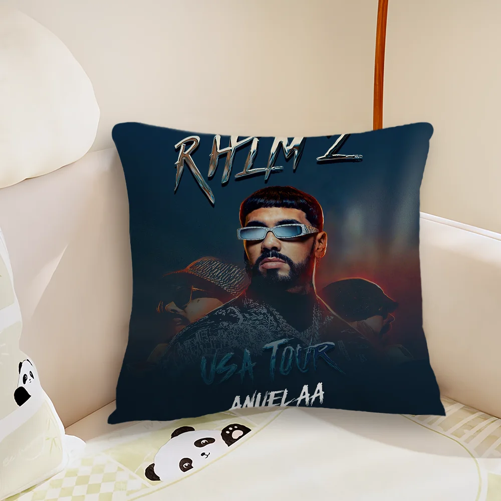 Rapper A-Anuel AA Real Hasta la Muerte 2 Pillow Case Living Room Sofa Cushion Cover Suitable For Home Bedroom Room Decoration