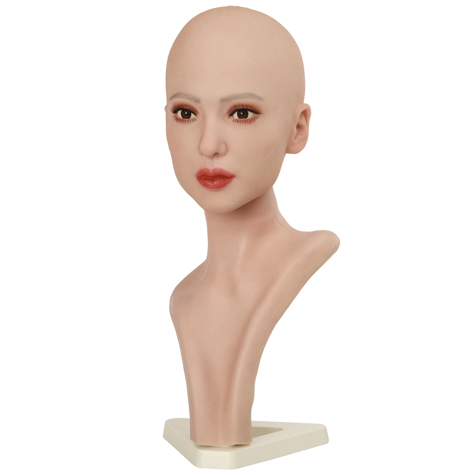 Soft Silicone Bald Mannequin Head Model For Wigs Practice Training Head Cosmetology Mannequin Doll Head For Massage Makeup