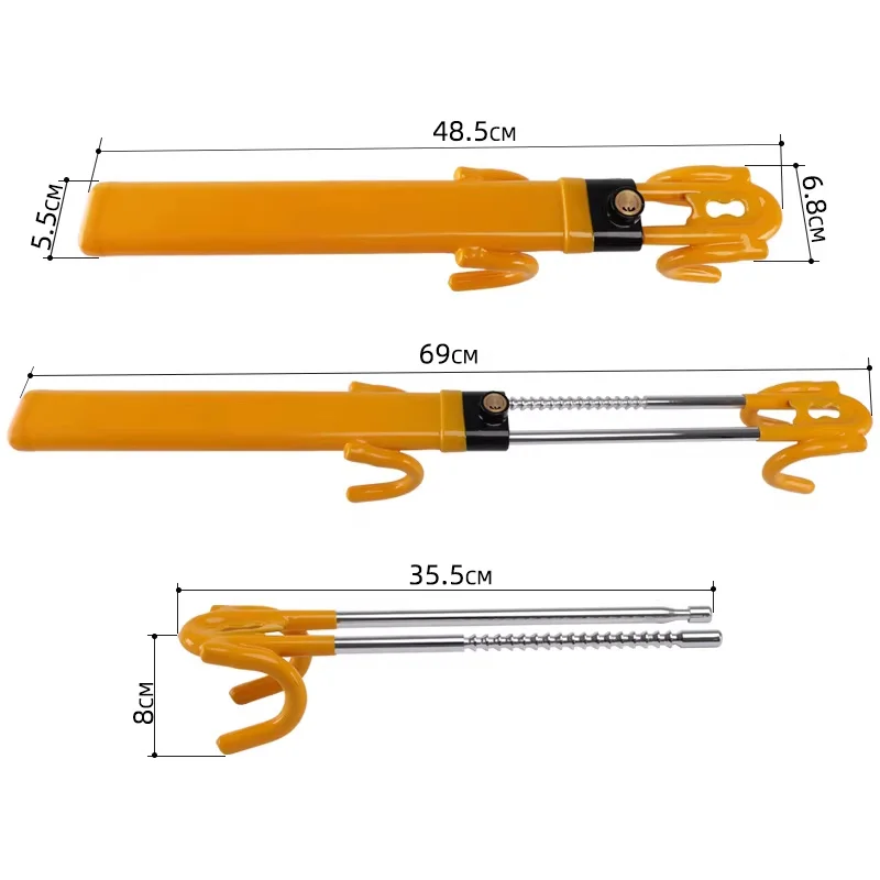 

Замок на руль автомобиля, противоугонное устройство, класс безопасности B, регулируемый замок для автомобиля, в комплекте 2 ключа, с резиновым покрытием