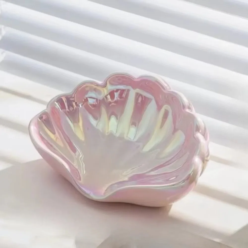 

Модная мыльница в форме ракушки, портативный водонепроницаемый держатель для мыла, сливная стойка, керамический настольный поднос для демонстрации ювелирных изделий