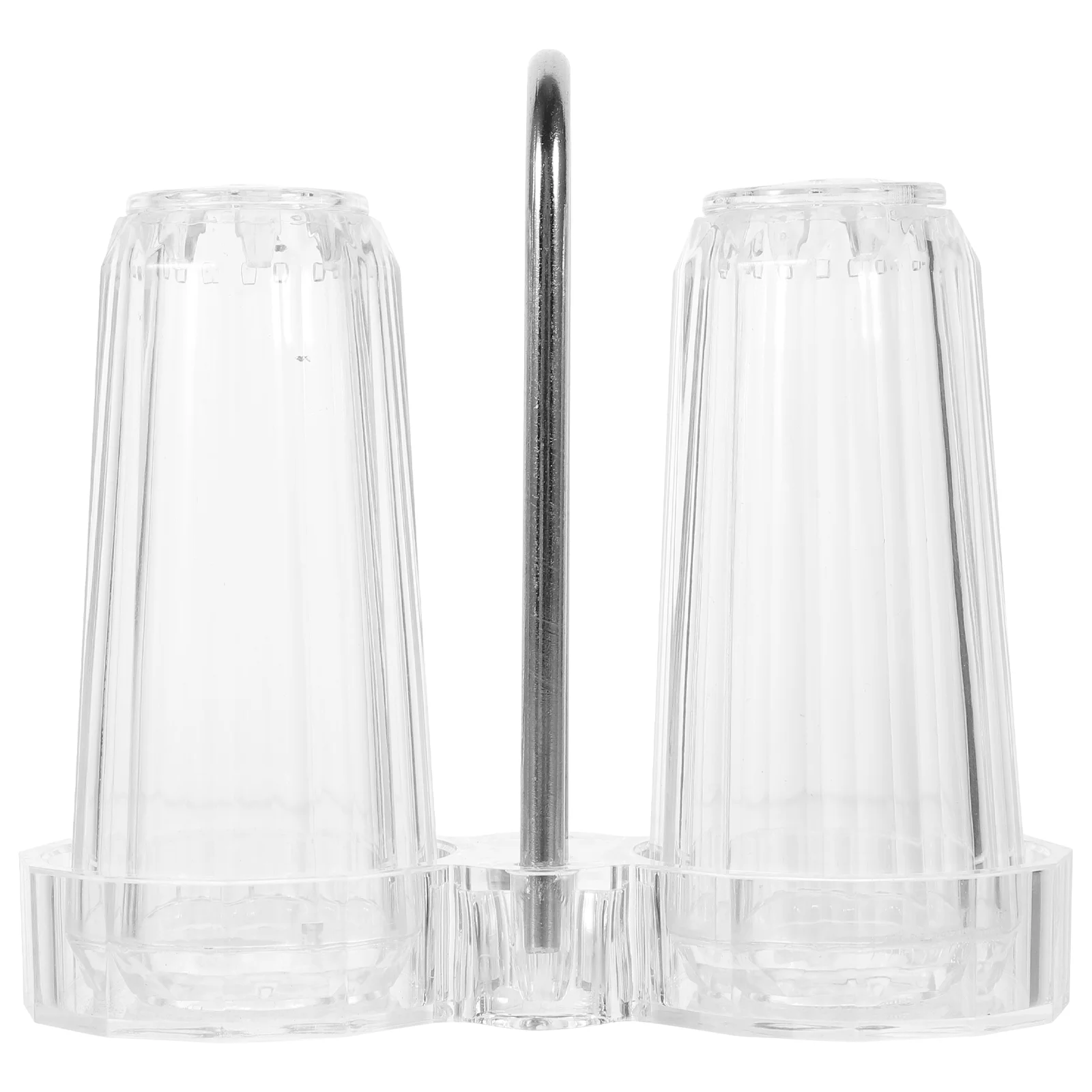 Acrylic Salt and Pepper Shaker Shakers with Holder Castor Household Spice Bottles