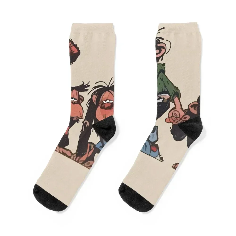 

Gaston Goof with Monkeys Socks cotton winter floor golf Socks Men Women's