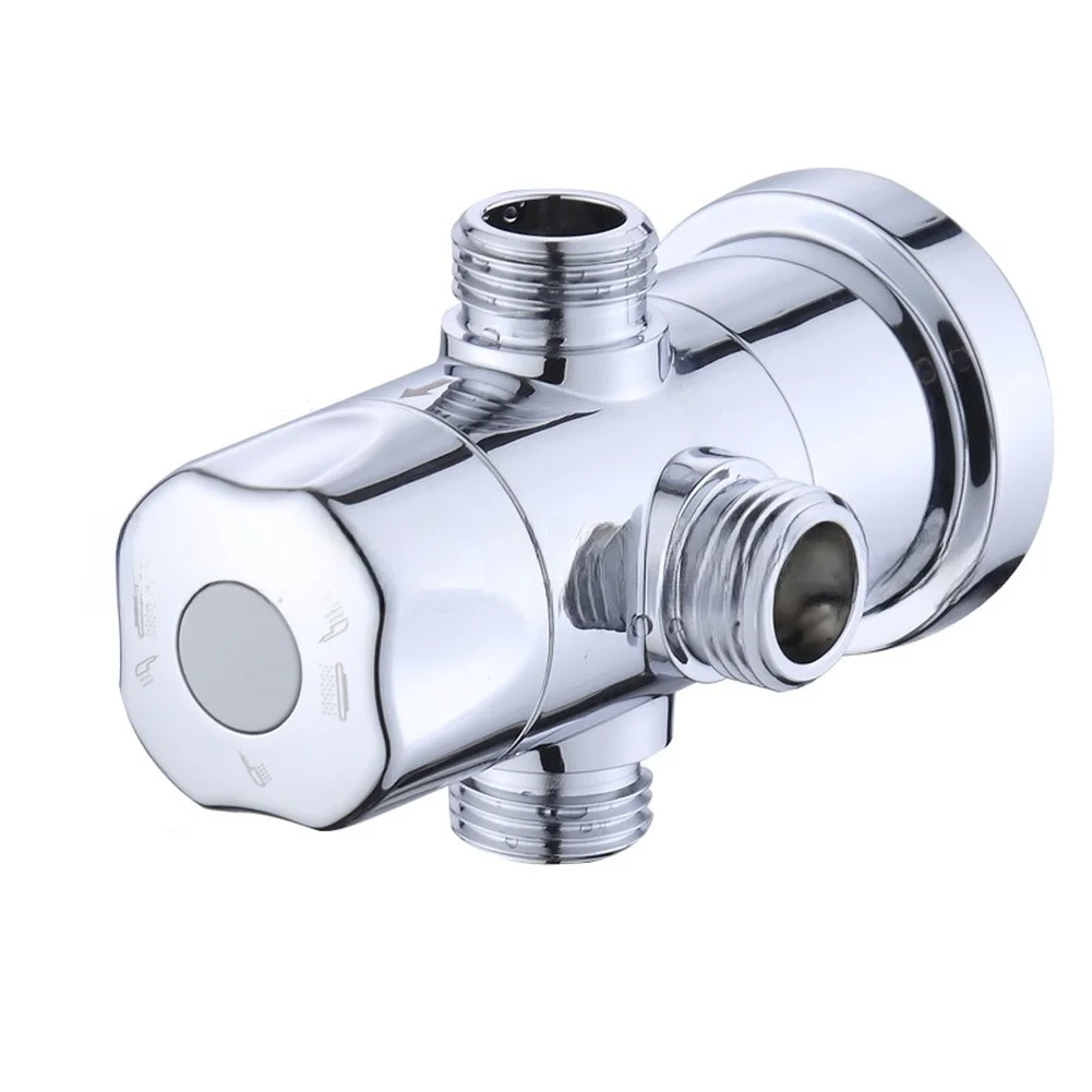 For Simultaneous Water Flow 3 Way Shower Diverter ABS Construction Brass Components Erosion Resistant Temperature Resistant