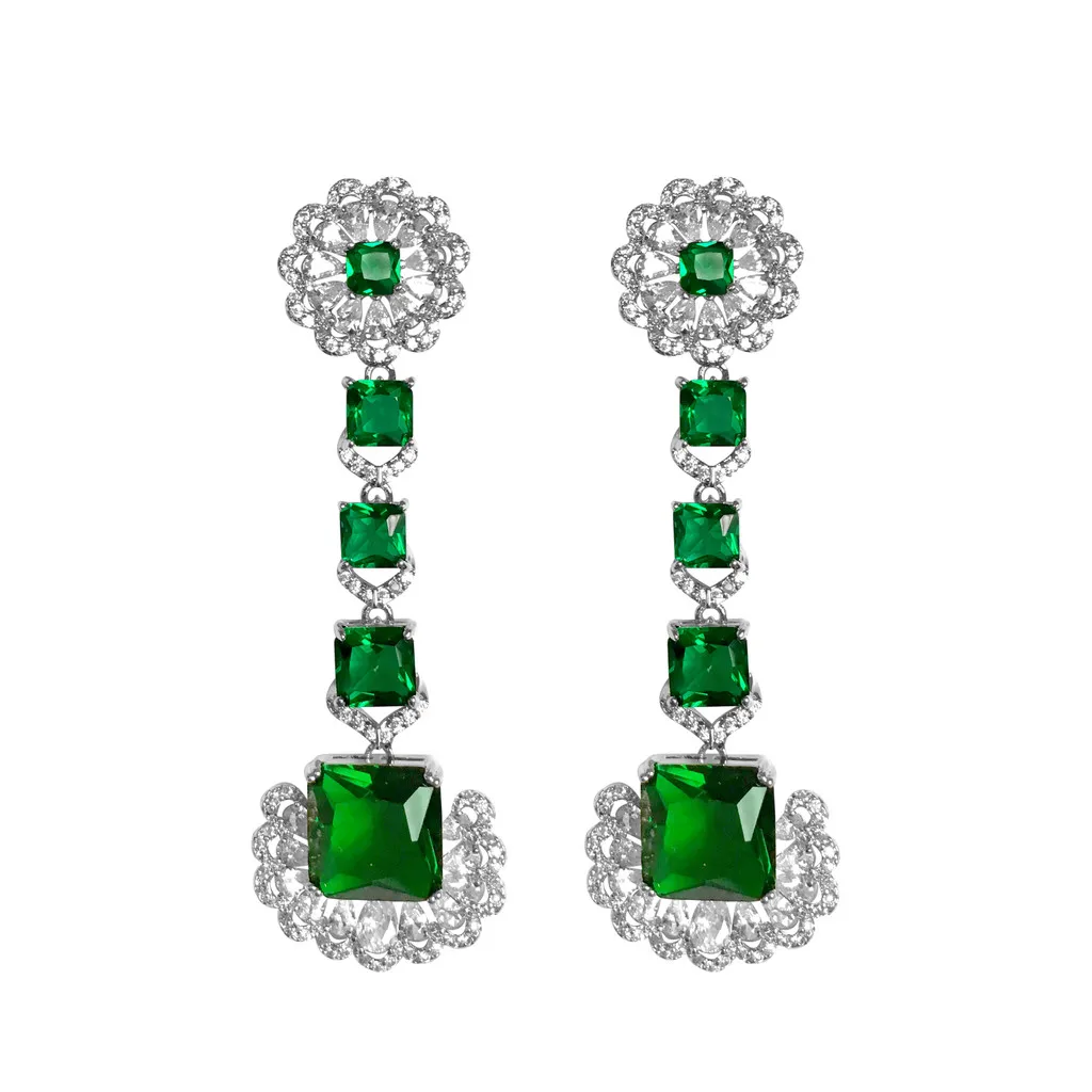 Temperament Zircon Luxury Long Exquisite Earrings