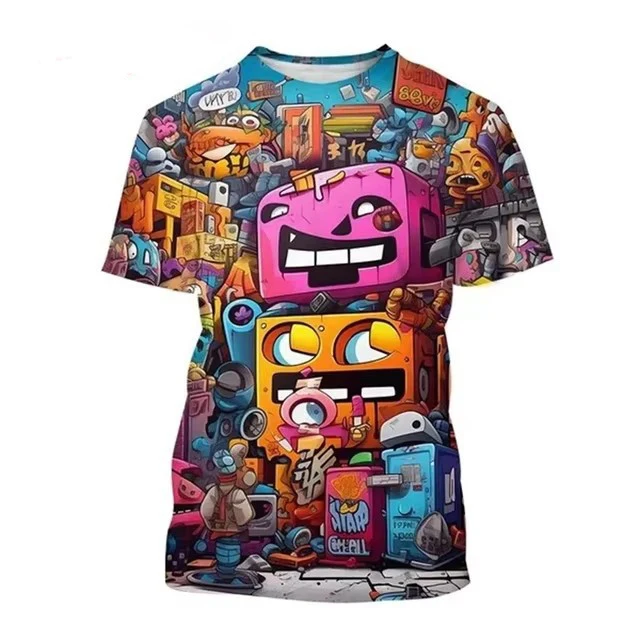 New Graffiti 3D Print T-Shirts Men's Crew Neck Short Sleeve T Shirt Oversized Hip Hop Streetwear Tees Harajuku Tops Man Clothing view 5