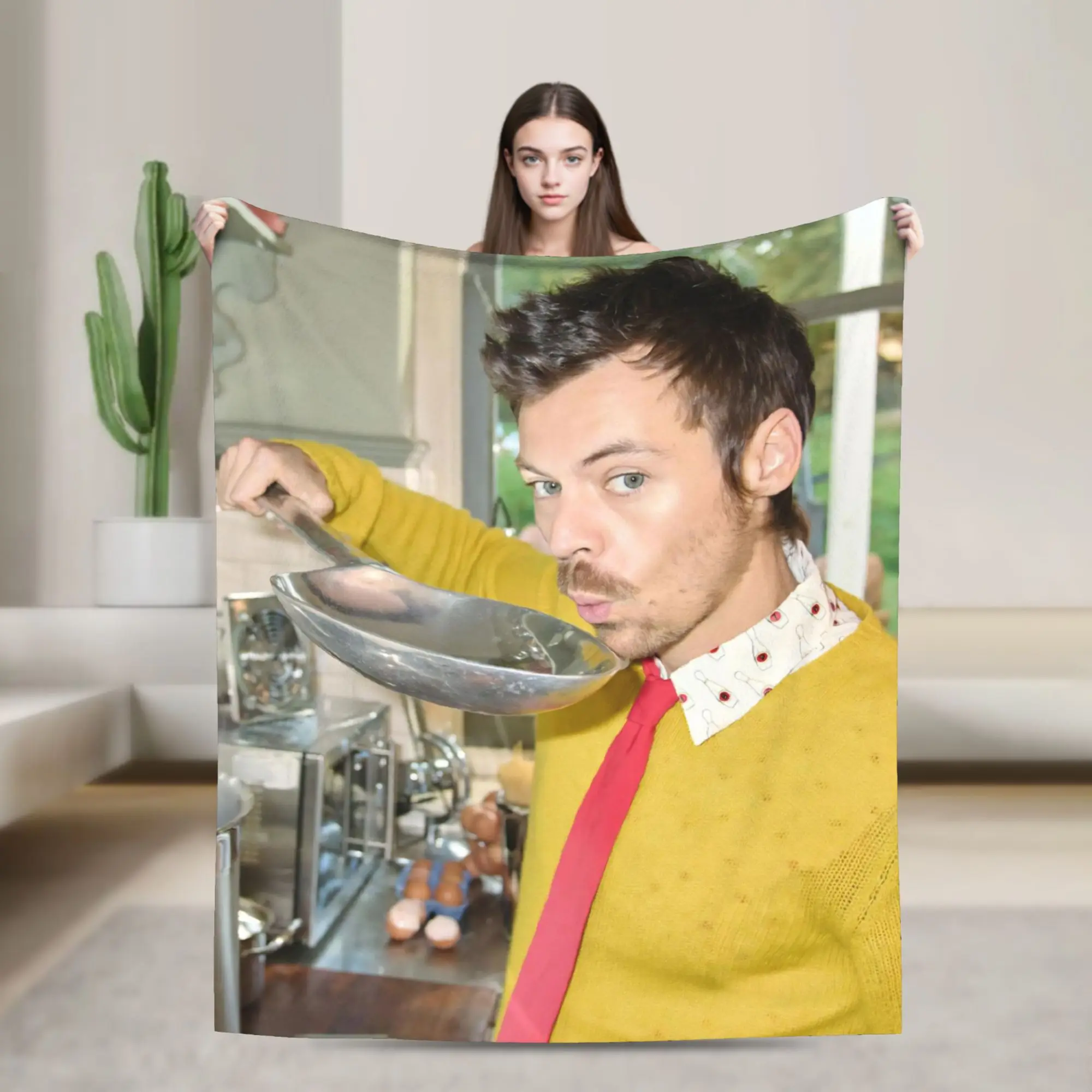 Kiss All The Time Album Knitted Blankets Fleece Harrys Singer Styles Super Warm Throw Blankets for Home Couch Bedspread