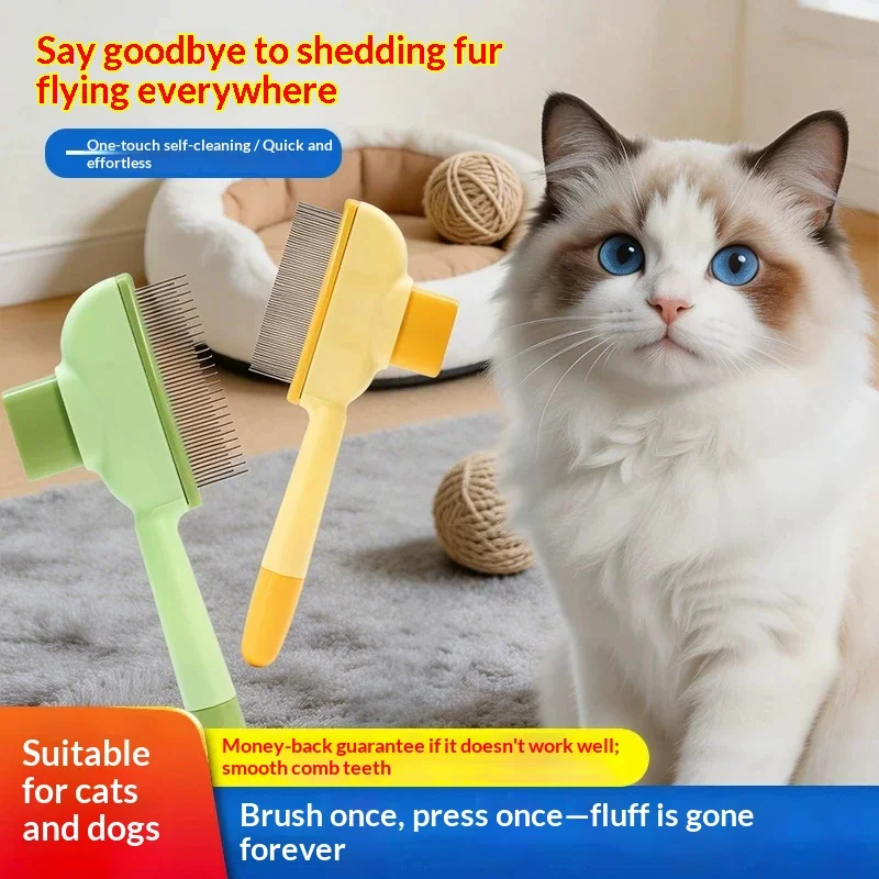 One Button Self-Cleaning Pet Slicker Brush Dog Cat Hair Remover Massage Comb Pet Grooming Tool for Puppy Kitten