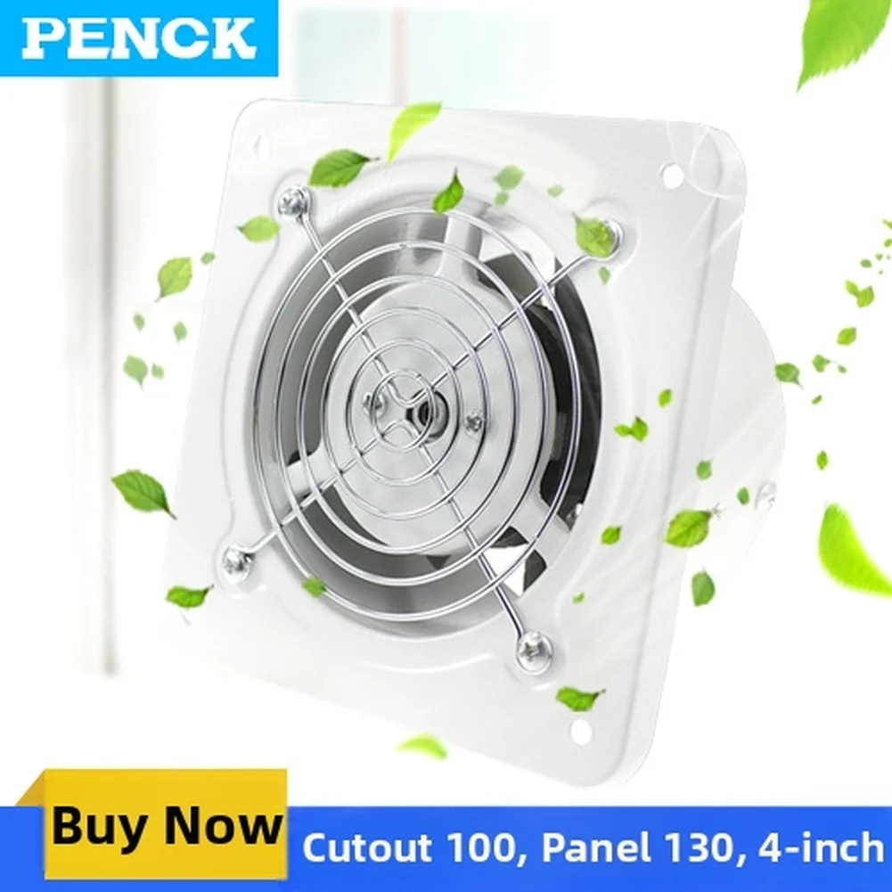 

4 Inch Low Noise Exhaust Fan 100mm All Metal Ventilation Fan for Kitchen Bathroom Window Wall Mount Air Exchange