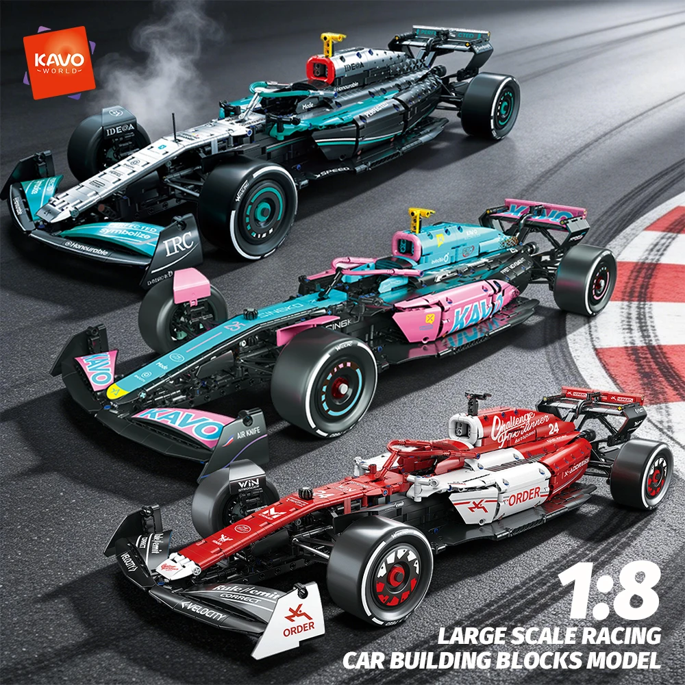 

KAVOWORLD 1:8 Large Scale DIY Racing Car Building Bricks Model Static Assembly Car Model for Boys Teens Birthday Christmas Gifts