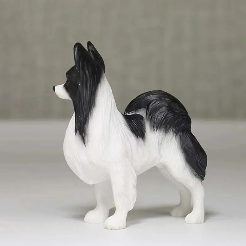 Mini modelo de perro Babylonian Papillon a escala 1/6 para decoración de simulación de 12 pulgadas figuras de juguete hechas a mano