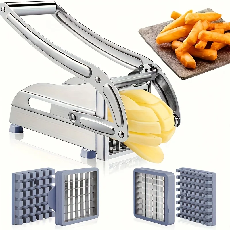 Stainless Steel French Fry Cutter with 1/2-Inch Blade - Heavy-Duty Potato Cutter, Perfect for Cutting Potatoes, Carrots & Cucumb