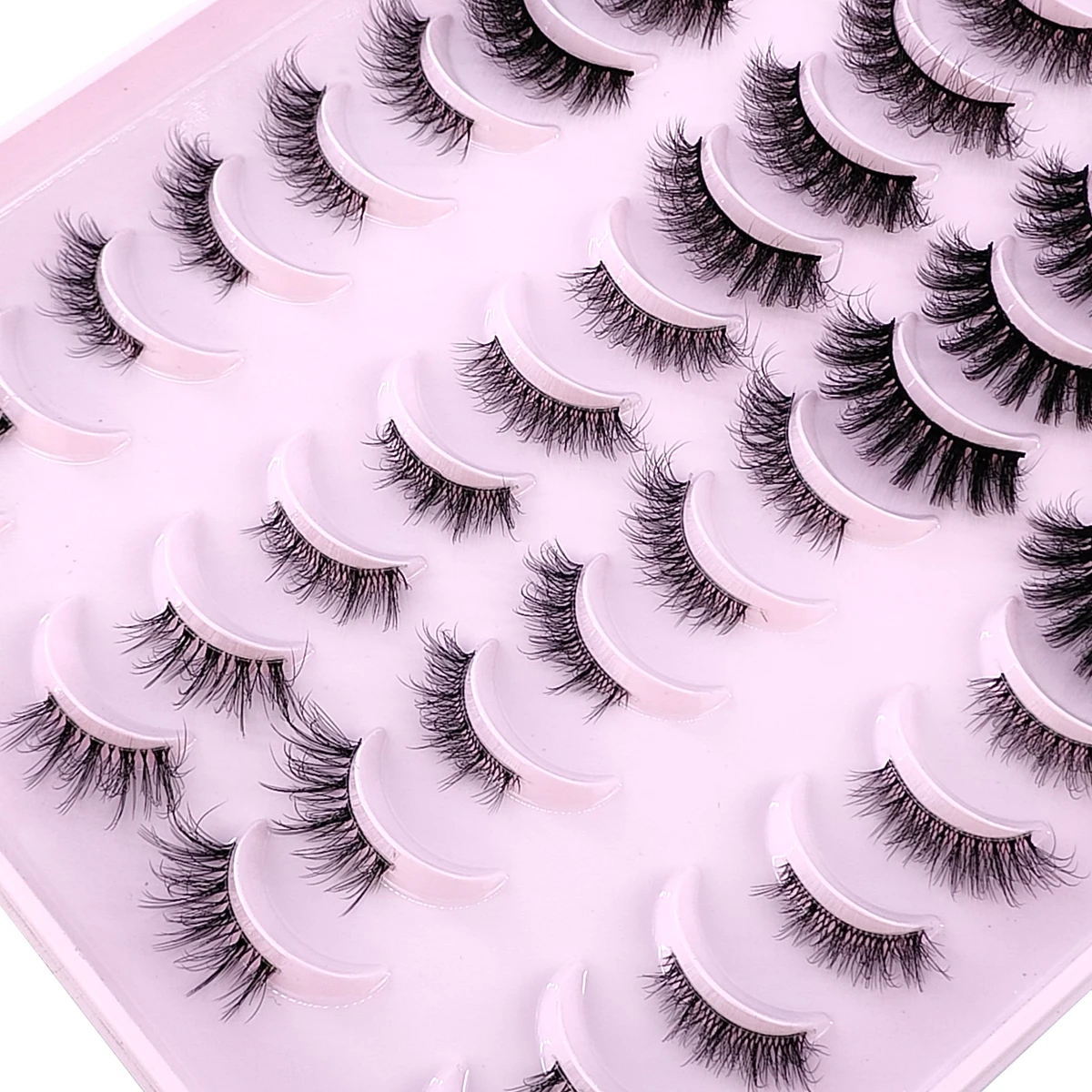 HBZGTLADハーフラッシュキャットアイラッシュソフトナチュラルブラックバンドラッシュナチュラルルックフェイクミンクウィスピーミンクまつげメイクアップ