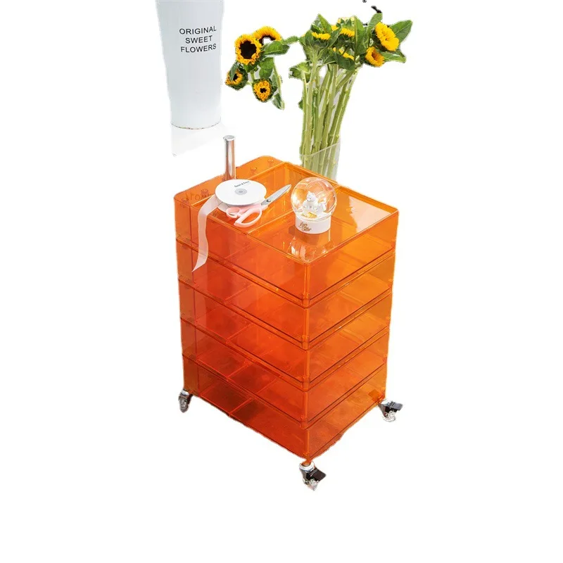 

Rotating storage cabinet Movable bedside table ins Side cabinet Simple Nordic storage Internet celebrity cosmetics storage