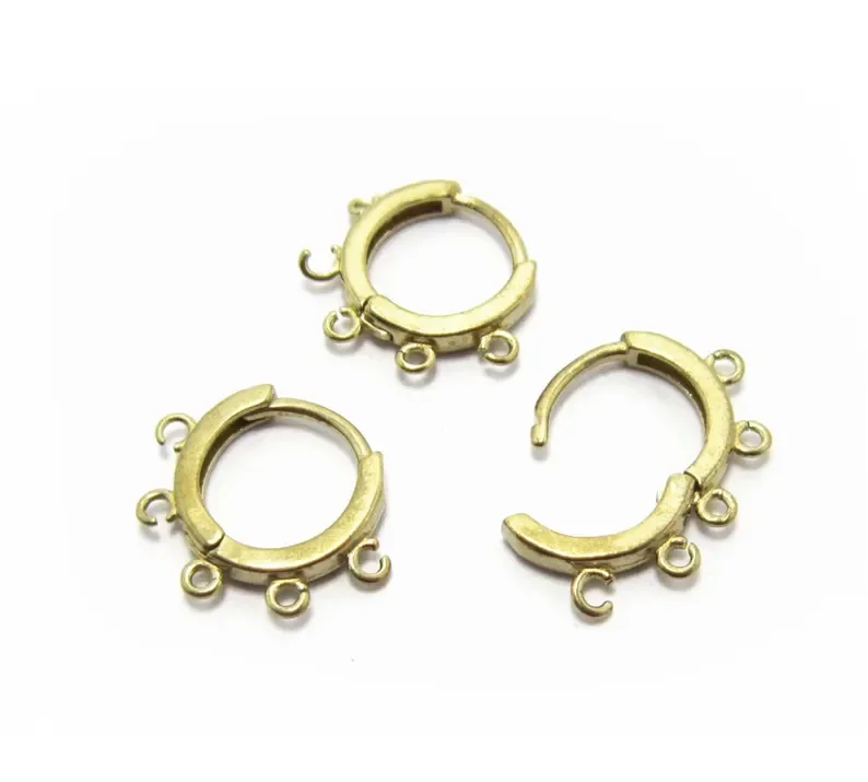 10pcs Brass Ear Hoops, Leverback Earring with Loop, Earrings Making, #14 #16, Jewelry Supplies, 5 Loops -R266 R267