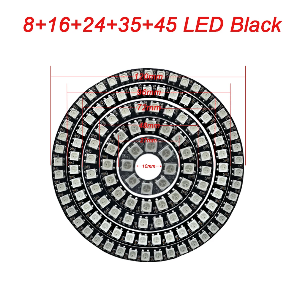 WS2812B Adressierbarer LED-Pixelring 8 bis 241 LEDs WS2812 5050 RGB-LED-Diodenring Farb-IC Integrierte LED – Detail 21