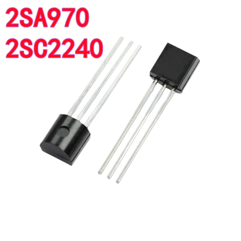 50PCS Brand New 2SA970 PNP 2SC2240 NPN A970 C2240 TO-92 Complementary Transistor Pair