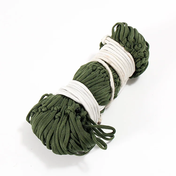 Nylon Rope Meshy Hammock for Outdoor Sleeping Net Bed with Rope Portable Camping Garden Beach Yard Travel Swing Hanging Bed