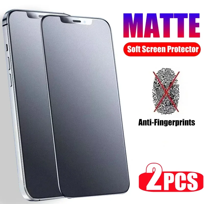 2PCS Matte Tempered Glass For iPhone 11 12 13 14 15 16 Pro Max Glass For iPhone 14 15 16 Plus Glass Screen Protector Film