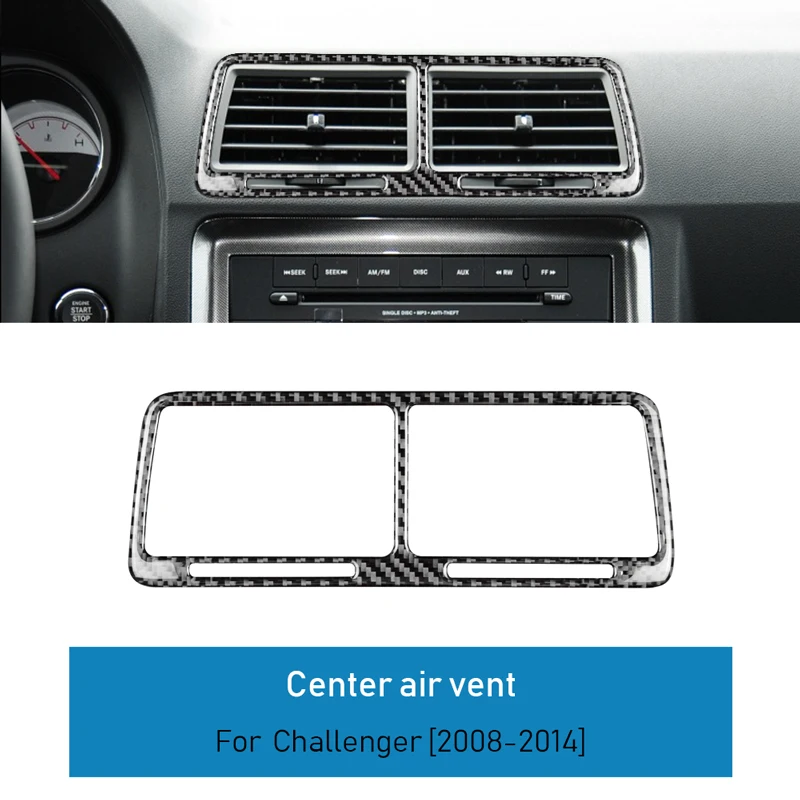 

Car Center Console Middle Air Vent Frame Cover Real 3D Carbon Fiber Sticker for Dodge Challenger 2008-2014 Interior Upgrade Kit
