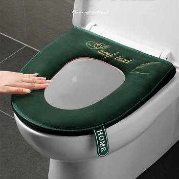 플립 뚜껑 손잡이가 있는 빨 수 있는 변기 커버, Soft WC, Closestool 매트, 욕실, 이동식, 지퍼, 가정용, 따뜻한, 겨울 
