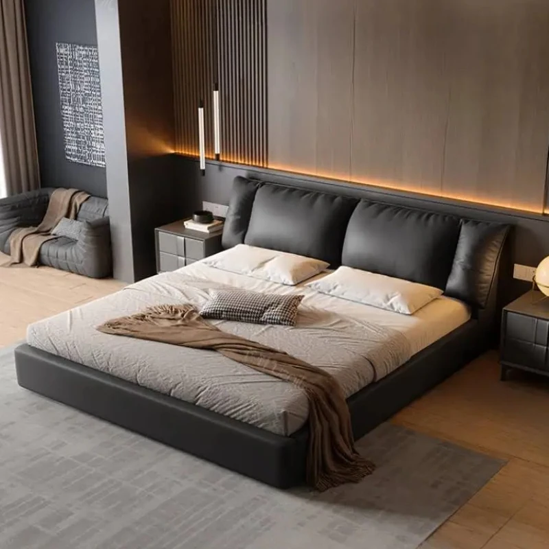 

Elegant Headboard Bed Frame Platform European Style Modern Queen Bed Frame King Size Bedroom Storage Cama De Casal Furniture