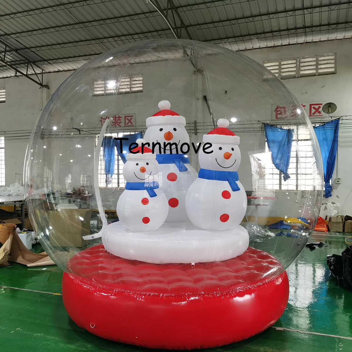 Globo de nieve inflable de Navidad, cabina de fotos con muñeco de nieve led, globo de nieve inflable, cúpula de burbuja publicitaria, tienda transparente