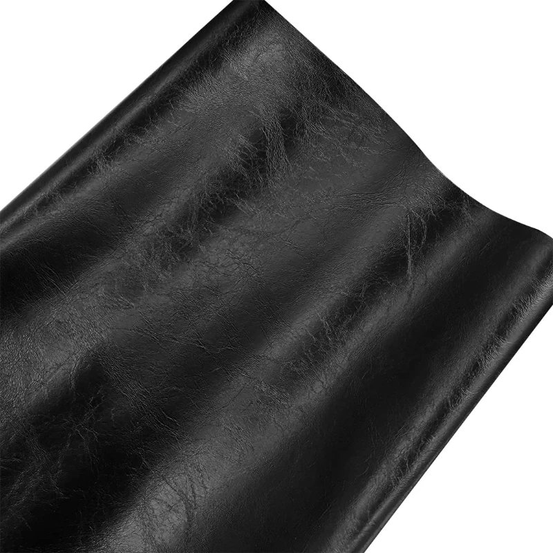 Black Faux Leather Roll 30x135cm Soft Vinyl Upholstery Fabric Material for Leather Furniture Sofa Chair Decoration DIY Projects