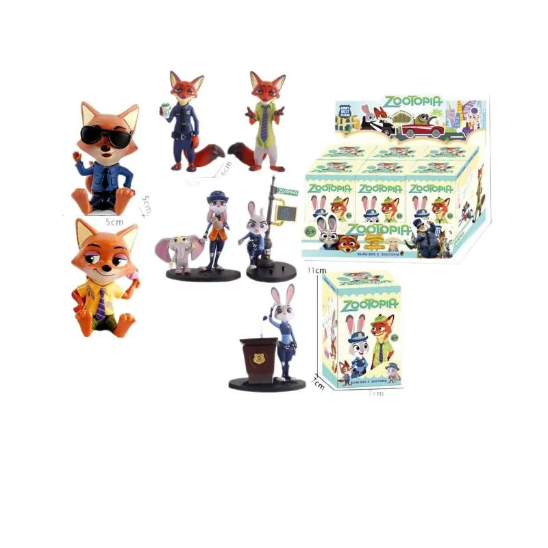 ฟิกเกอร์การ์ตูนซูโทเปีย นิค กระต่าย ฟิกเกอร์แบบสุ่ม ของตกแต่งโต๊ะทำงาน ของสะสม ของเล่น ของขวัญสำหรับแฟนๆ