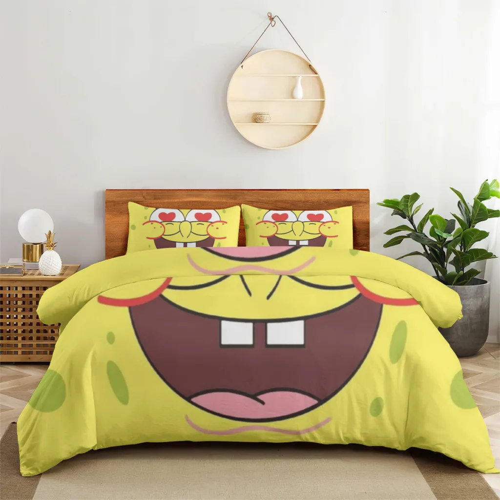 SpongeBob Double Bed Sheets Set Complete Case Double Linen Quilt Cover