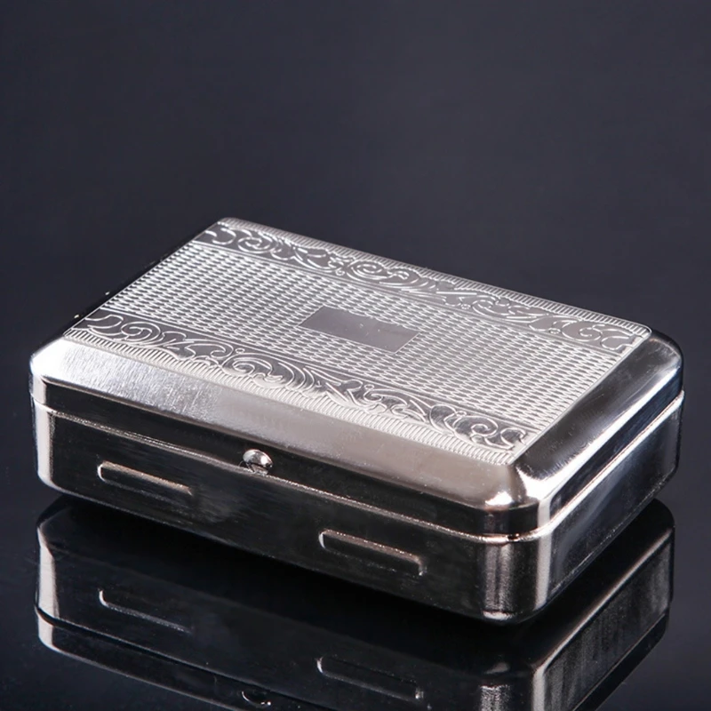 Stainless Steel Vintage Cigarette for Case Retro Jewelry Box Tobacco Container for Home Office Bedroom Smoke Accessory
