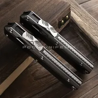 FOOH KNIFE STUDIO GK GLYKON Series MICRO Tactical TECH D2 Steel CNC 6061 Aluminum Handle TC4 Titanium Back Clip EDC Tools Comb
